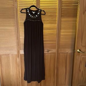 Brown sleeveless long dress